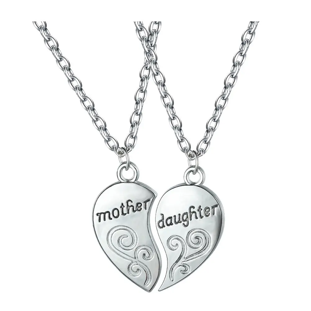 

Alloy Heart Necklaces Durable Material Matching Mother Daughter Jewelry Mom Gift Vibrant Colors Fashionable Art Piece