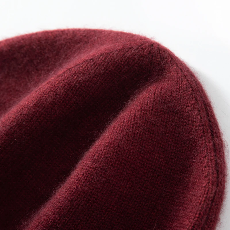 MERRILAMB Winterjacken-Mützen für Damen, lässig, hochwertige reine Kaschmirmütze, einfarbig, weiche, warme, gestrickte Outdoor-Beanie-Mütze – Detail 17