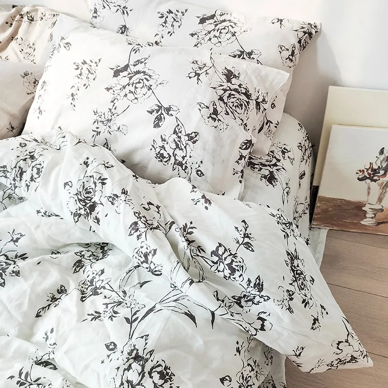 One Duvet Cover 100% Linen King Size 200x230 Cm Natural White Printed Colors Customize