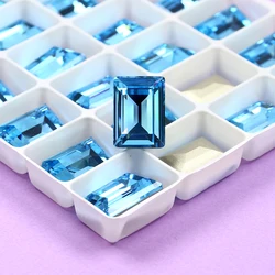 Rectangular Shape Pointback Gems Strass, K9 Glass Rhinestones Stones and Crystals for Clothing Accessories, Diamonds Applique