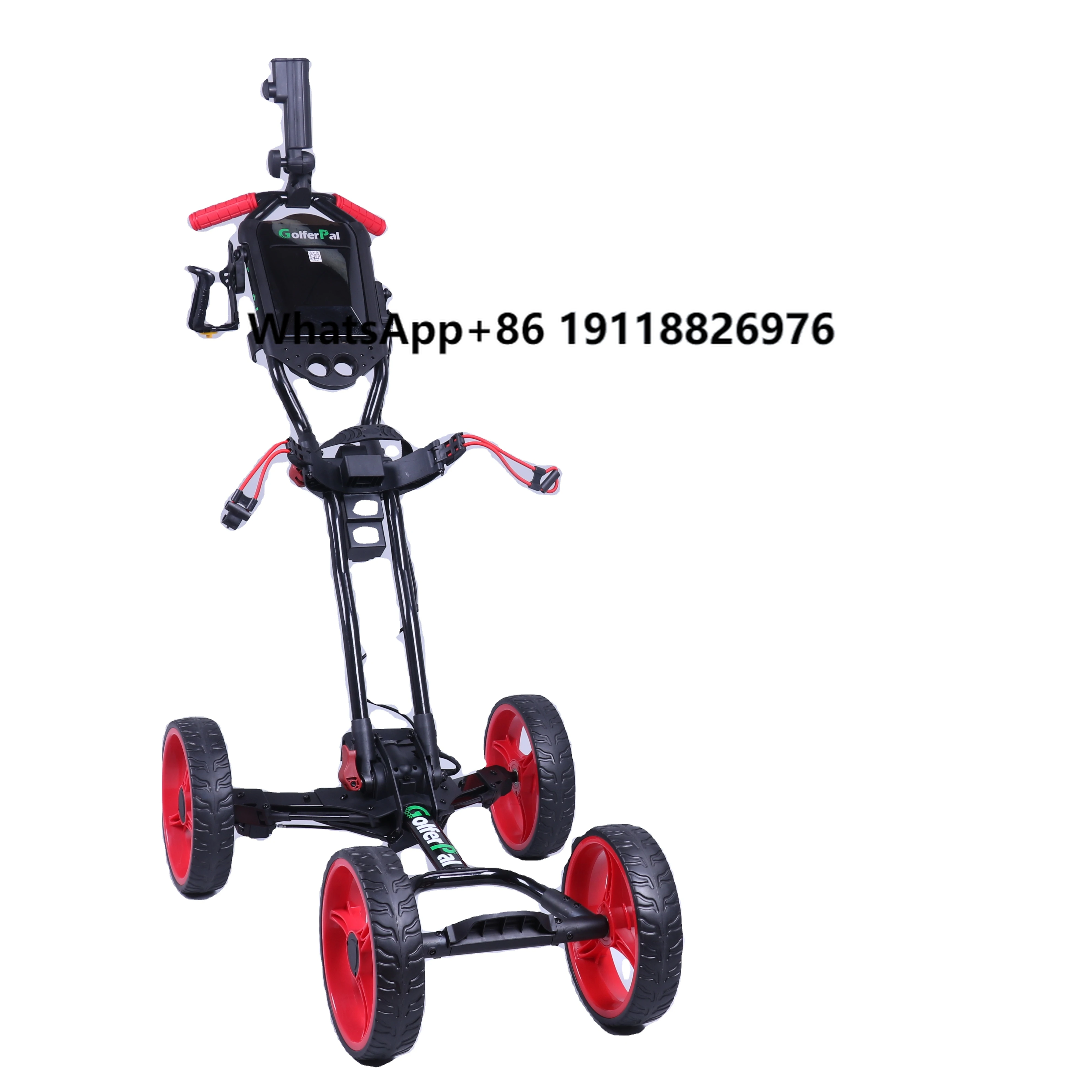 

Wholesale Nwe Black Goft Club Carts Hot One-click Electric Foldable Aluminum 4 Wheel Golf Trolley for Outdoor Golf Activity