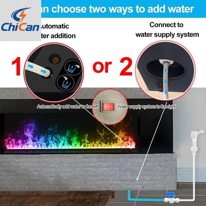 

【Hot】Smart Home 3D Atomized Fireplace with LED Colorful Flame ECO Water Vapor Indoor Electric Fireplace for TV Wall Living Room