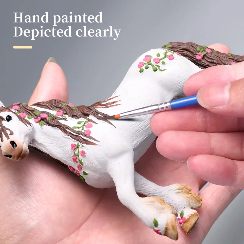 โมเดลจำลองสัตว์ฟาร์มเพื่อการศึกษา ของเล่นฟิกเกอร์ม้าป่าสำหรับเด็ก