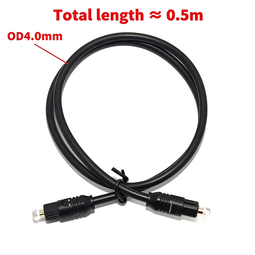 OD4.0/2.2mm SPDIF Square to Square Digital Audio Short Audio Optical Cable 18cm/0.5m for Audio Connection Cable