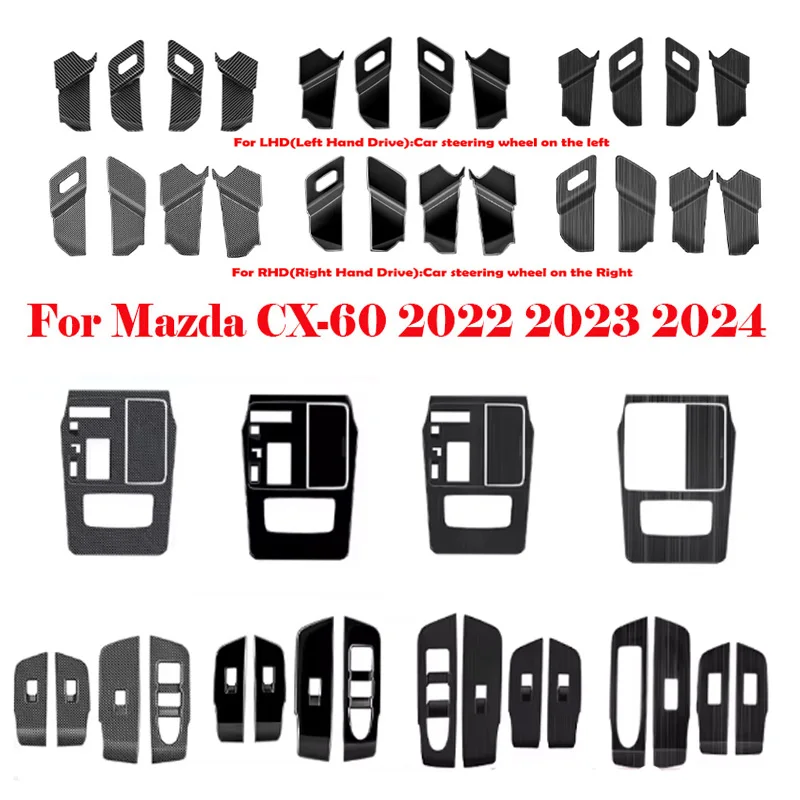 LHD RHD For mazda CX-60 cx60 cx 60 2022 2023 2024 ABS door handle bowl window lift switch cover Central control gear shift panle