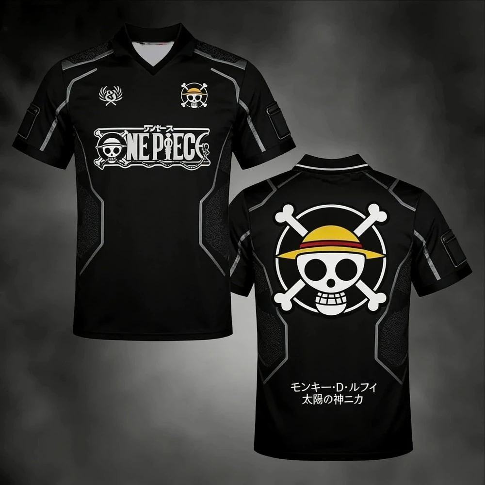 Monkey D Luffy One Piece T-shirt Sea Flame Front Luffy 10 Letter Back Thin Short Sleeve Daily Cosplay Tee For Anime Fans