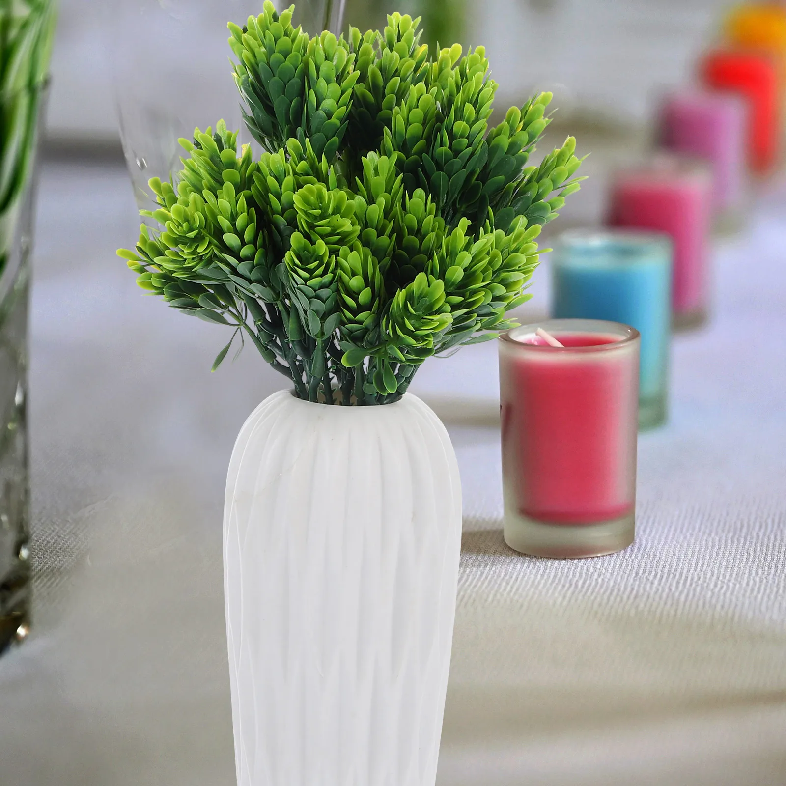 

10pcs Simulated Green Pine Fruit Artificial Faux Branches for Office Home Decor Desktop Indoor Outdoor Use Wear-Resistant Fake