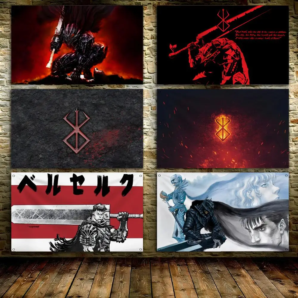 B-Berserk S-Sacrifice Flags Custom Wall Hanging Background Art Banner For Bedroom Home Living Room Outdoor Decor
