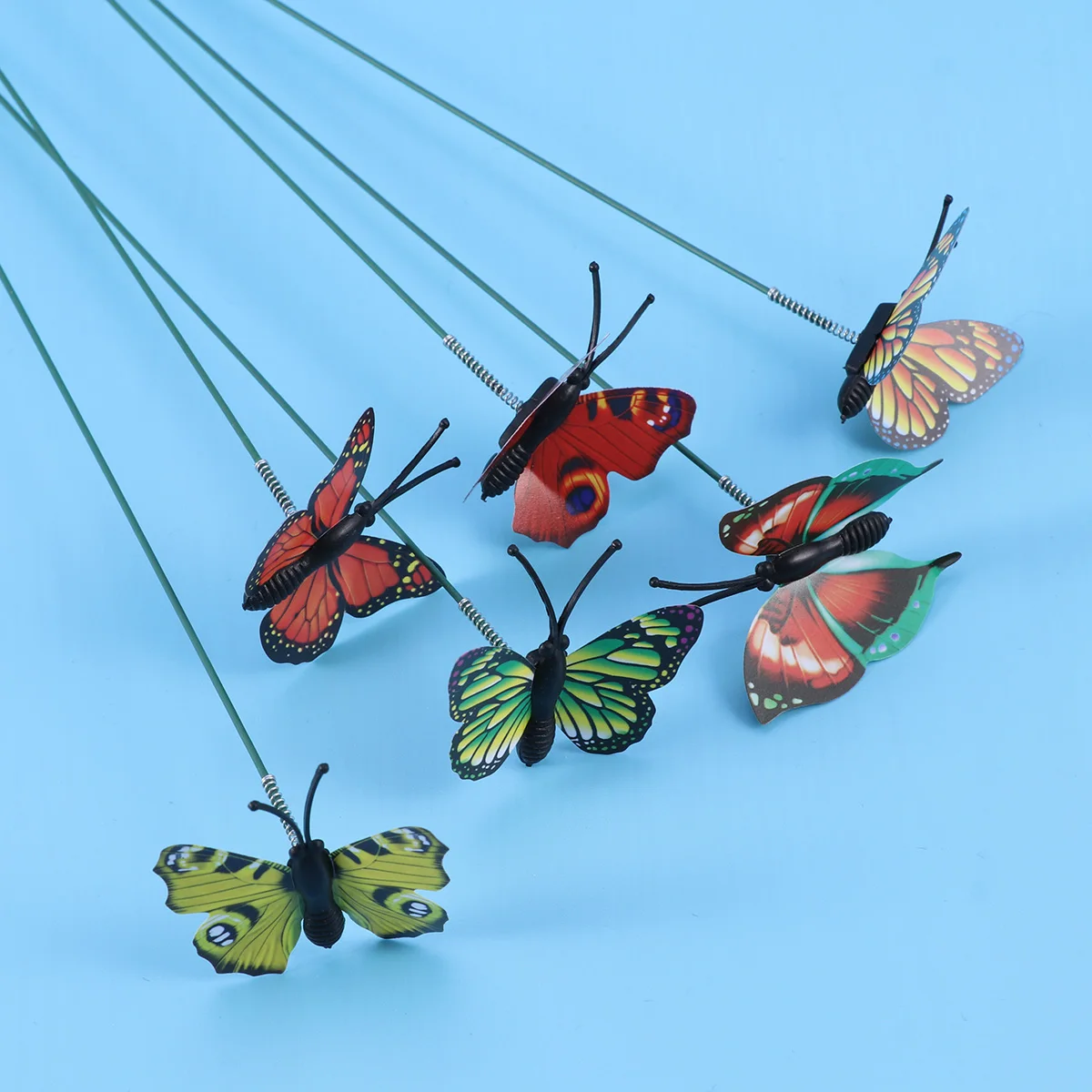 

50 Pcs Artificial Butterfly Decor PVC Environmental Protection Grassland Garden DecorationButterfly Outdoor Plants Shrubs Stick