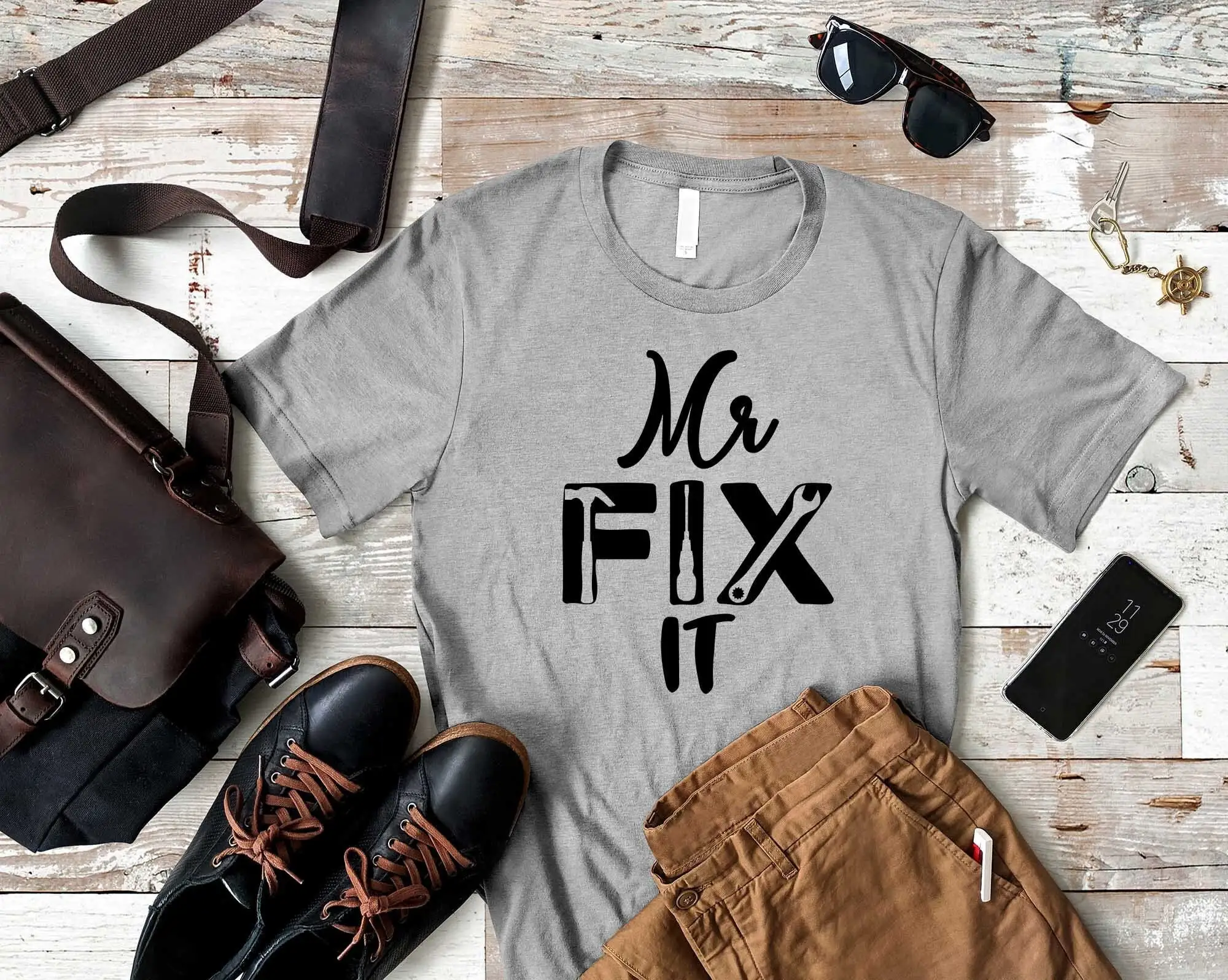 Забавная Футболка Mr Fix It для папы на День отца s от день рождения дочери Granddad Papa Забавная Футболка Mr Fix It для папы на День отца s от день рождения дочери Granddad Papa