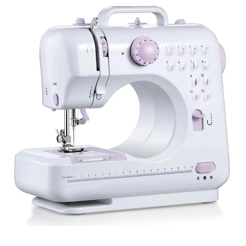 

Portable Sewing Machine for Beginners Kids Mini Electric Household Crafting Mending Sewing and 12 Built-In Stitches