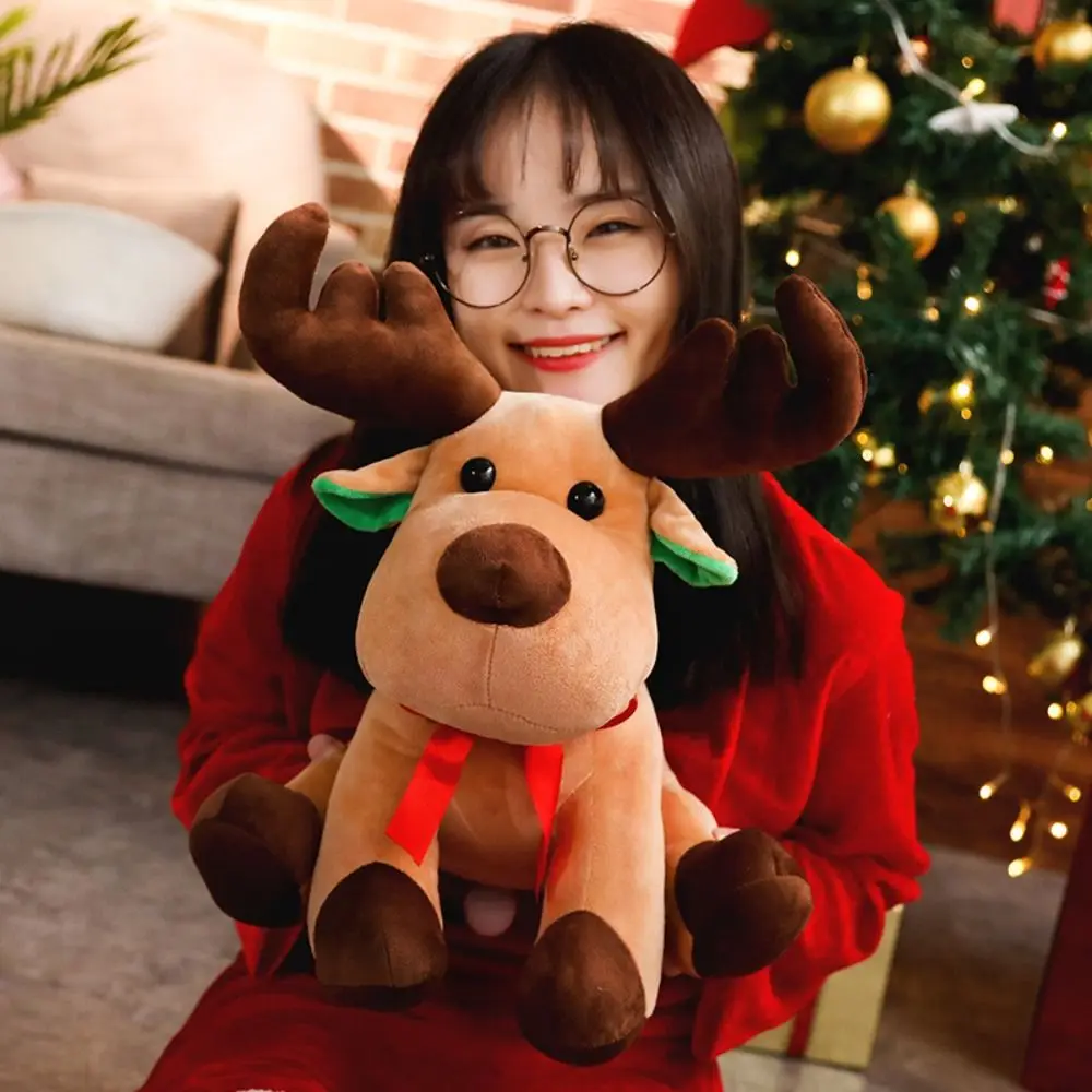 

25cm Reindeer Stuffed Animal Cartoon Stuffed Animal Christmas Plush Toys Cuddly Soft Christmas Elk Doll Christmas Decoration