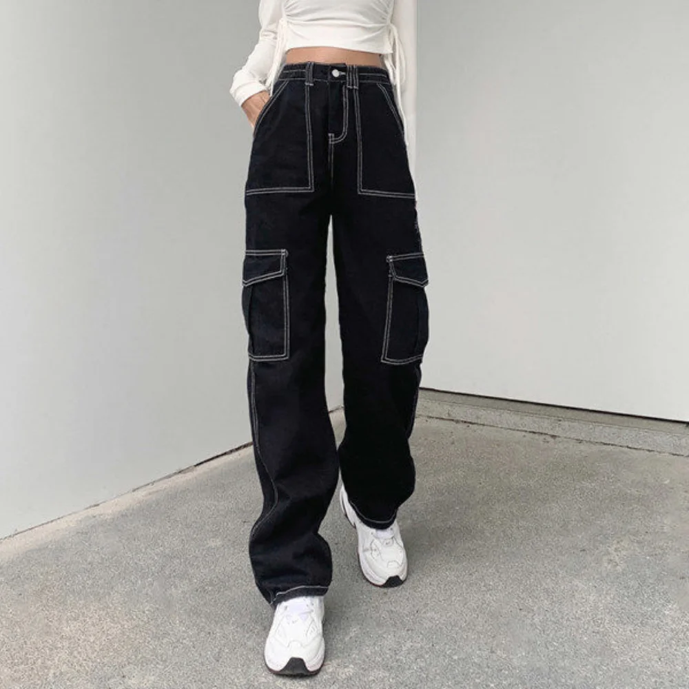 Cargo Pants Women Hippie Streetwear Punk High Waist Korean Style Oversized Trousers Female Sweatpants