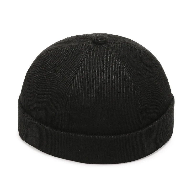 Vintage Summer Cotton Brimless Skullies Cap For Women Men Solid Color Street Portable Docker Hats Beanie Hat Hip Hop Hats