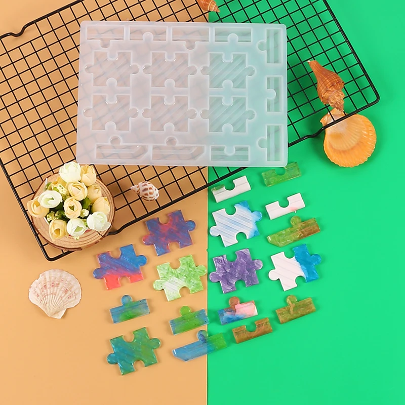 Puzzle Silicone Resin Mold DIY Chess Board Crafts Casting Epoxy Resin Mould Family Party Kids Games Making