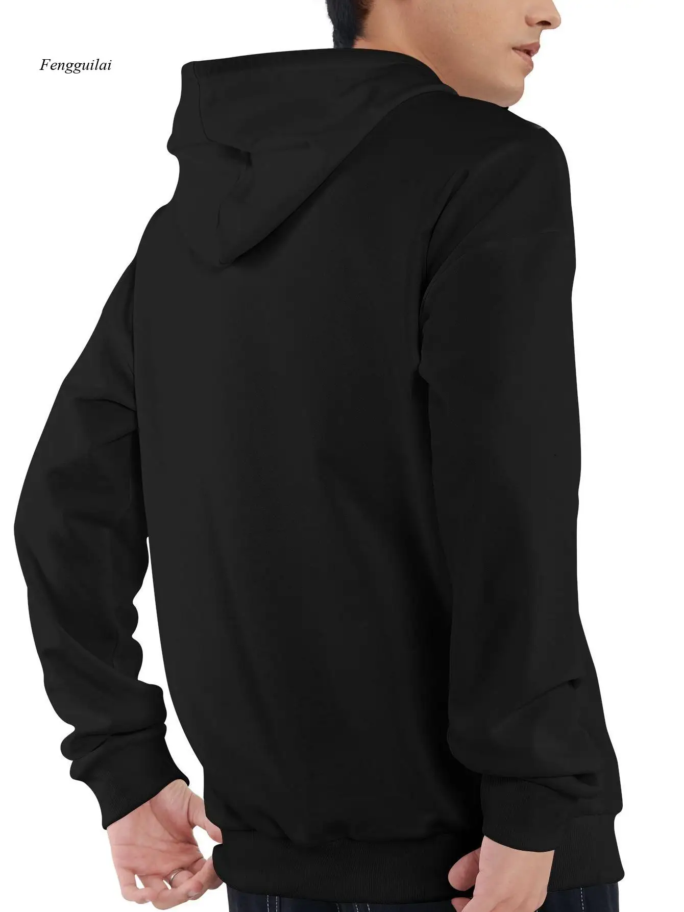 Moletom com capuz Koi Fish preto com estampa Koi e guarda-chuva branco, -Design inspirado em água e gotas de chuva – Moletom pulôver macio e respirável