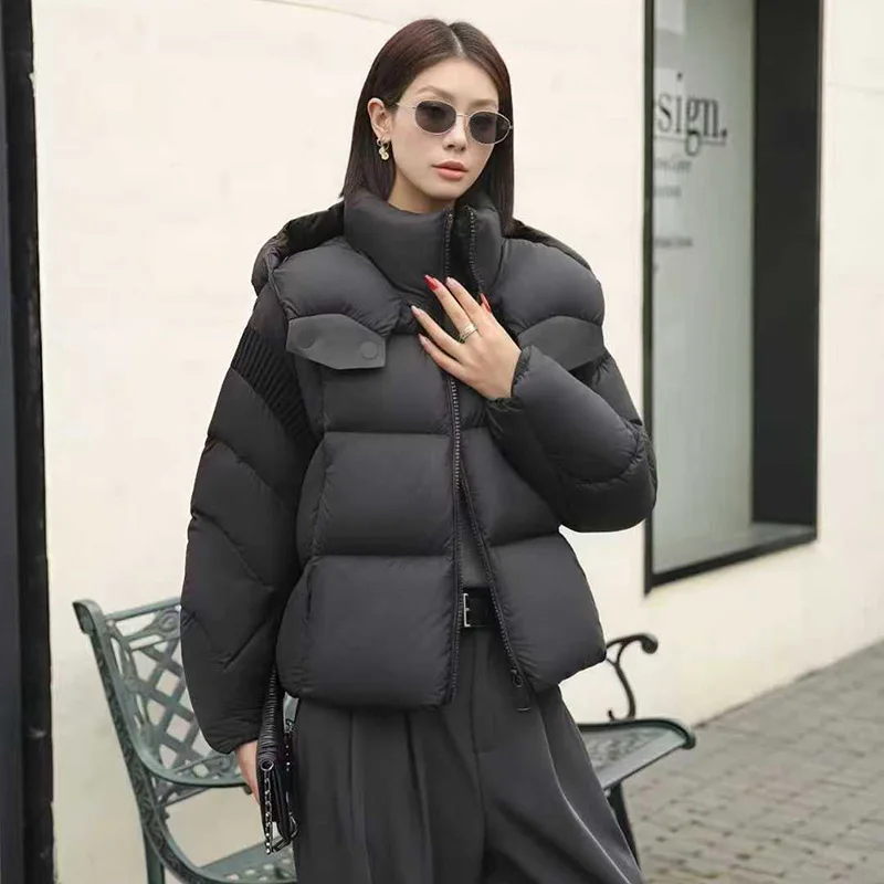 Damen-Daunenjacke aus 90 % weißer Enten, Wintermode, Pufferjacke mit Gürtel, schlankmachende, hochwertige, stilvolle, warme Oberbekleidung