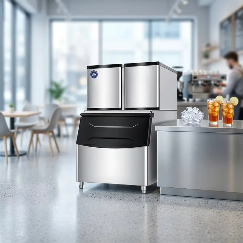 Air Cooled Split Ice Maker, High Efficiency Energy Saving Design, PLC Automatic Commercial Ice Machine with Water Pump