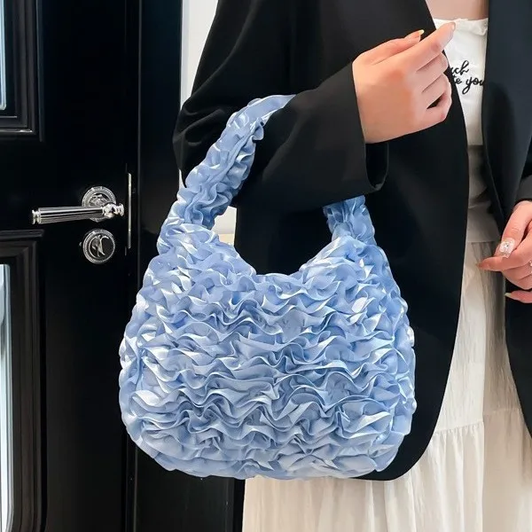 

2025 Floral Handbag for Women, Sweet Ruffled Tote Bag with Lace & Tulle, Cute Girl Shoulder Purse, Vintage Boho Crossbody Bag