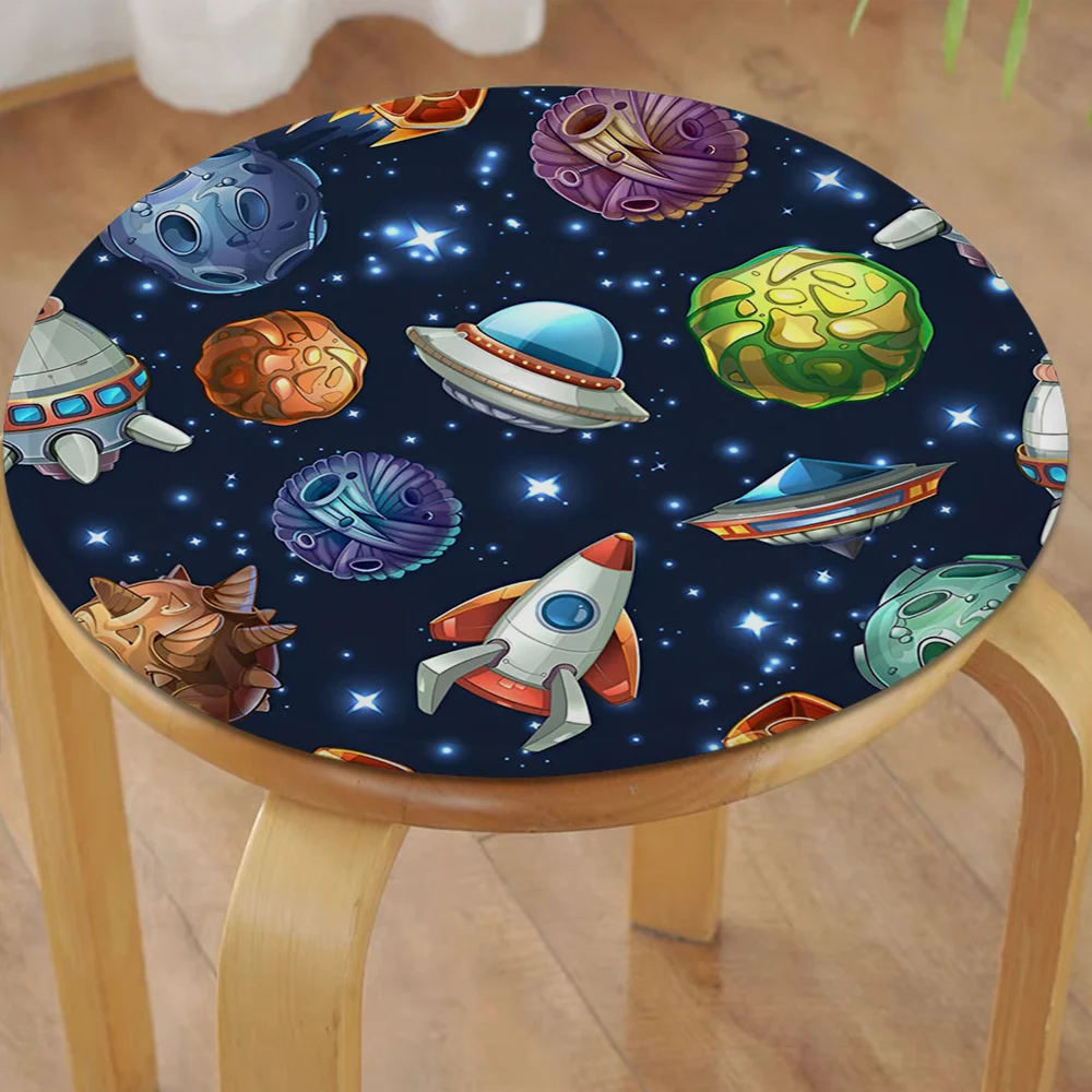 Outer Space Planet Stars Moon Spaceship Chair Cushion Soft Office Car Seat Comfort Breathable 45x45cm Sofa Cushion