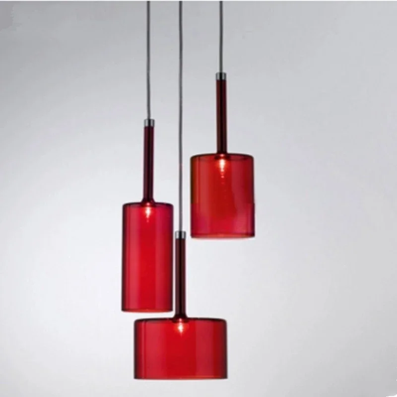 

Nordic Creative Simple Colored Glass Chandelier Restaurant Bar Cafe Personalized LED Pendant Lamps Modern Lighting Home Decor