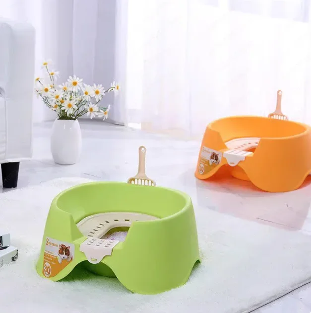 Squatting cat litter box high-value toilet semi-closed anti-splash toilet pet products
