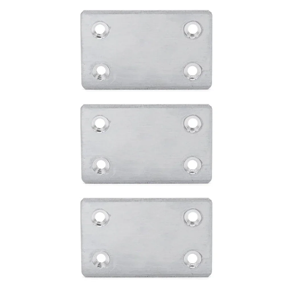 3pcs Stainless Steel 4 Holes Wooden Angle-Corner Brackets Furniture Flat Mending Repair Plate 60*38mm Furniture Accessories
