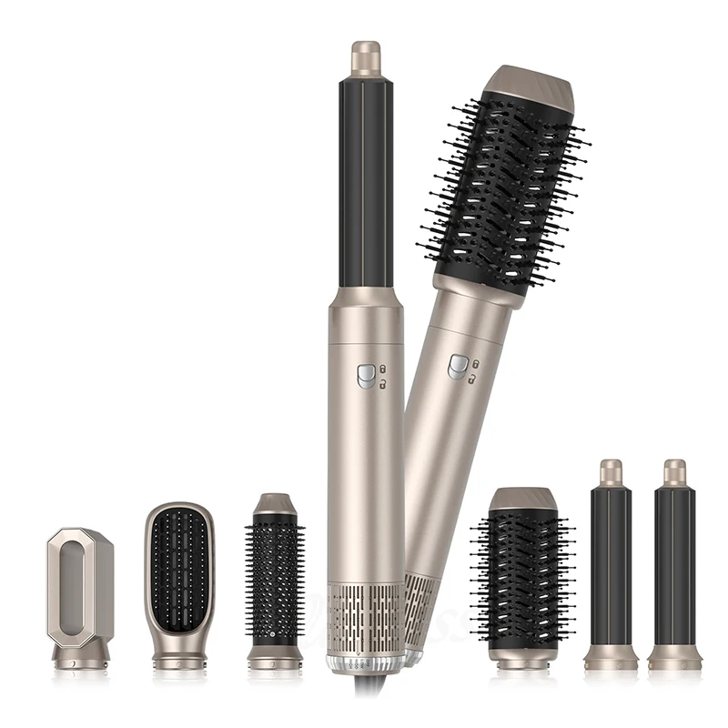 

6 In 1 Hair Dryer, Hot Air Comb, Integrated Household Hair Dryer, Detachable Hot Air Brush, Straight Roll Dual-Use 1000W