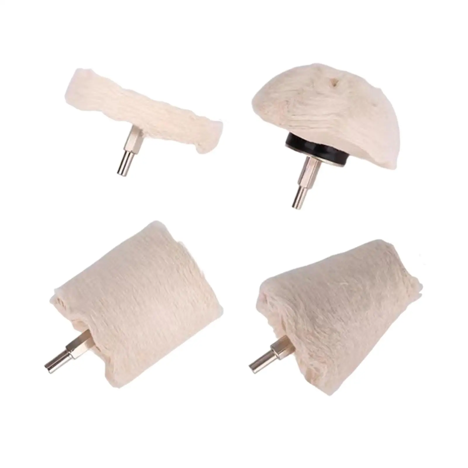 

4x Buffing Pad Polishing Wheel Sturdy Professional Polishing Tool White Flannelette for Glass Wood Metal Ceramic Aluminum