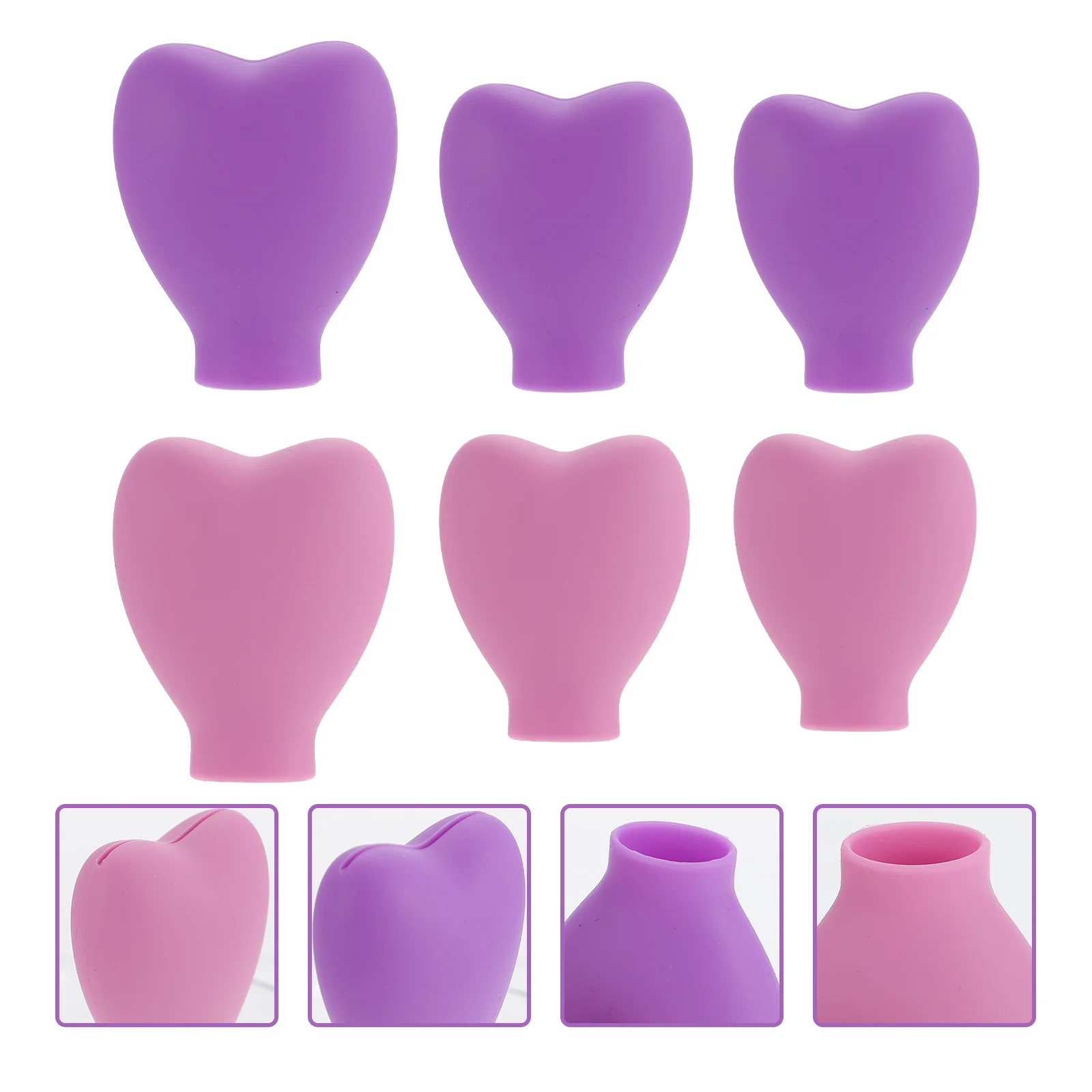 

6pcs Makeup Brush Head Covers Silicone Protective Sleeves For Brushes Travel Storage Makeup Brush Covers