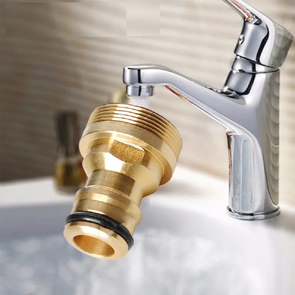 Adattatore per rubinetto per rubinetto domestico per industria esterna, connettore per rubinetto, raccordo adattatore per parti di tubi flessibili con filettatura maschio dorata in ottone