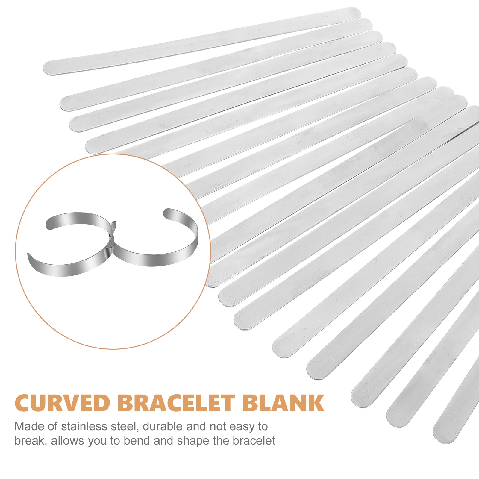 

18 Pcs Stainless Steel Bracelet Hand Chain Bezel Setting Label Metal Making Kit