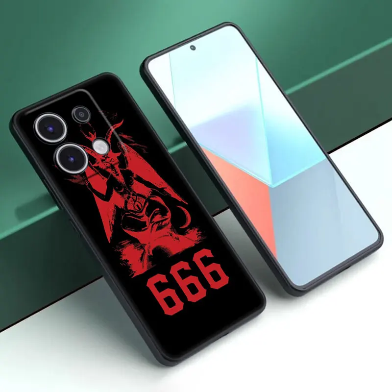 Pentagram 666 Demonic Satanic Case For Xiaomi Redmi Note 13 Pro Plus 5G 11T 10T 9S Pro Redmi 13C 12R 12C 10C 10A 9T 9C 9A 70 Pro