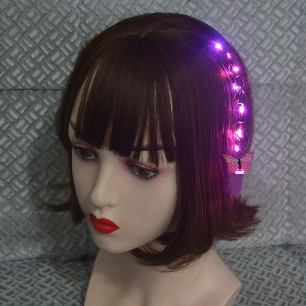 Erhalten Sie kreativen Haarspangen mit LED-Lichtern, der zum Weben von Zöpfen und zum Dekorieren von Glow-Partyzubehör eignet – Detail 6