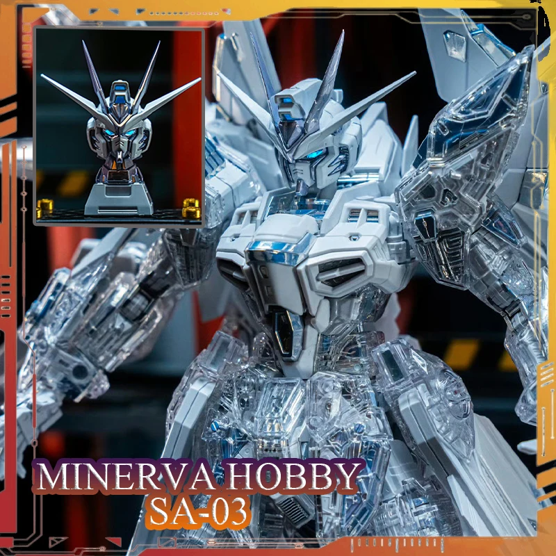 Minerva Hobby Mechanical Myth Series MGEX MG Strike Freedom 8802 1/100 Kopfskulptur-Bausatz mit LED-Licht als Geschenk