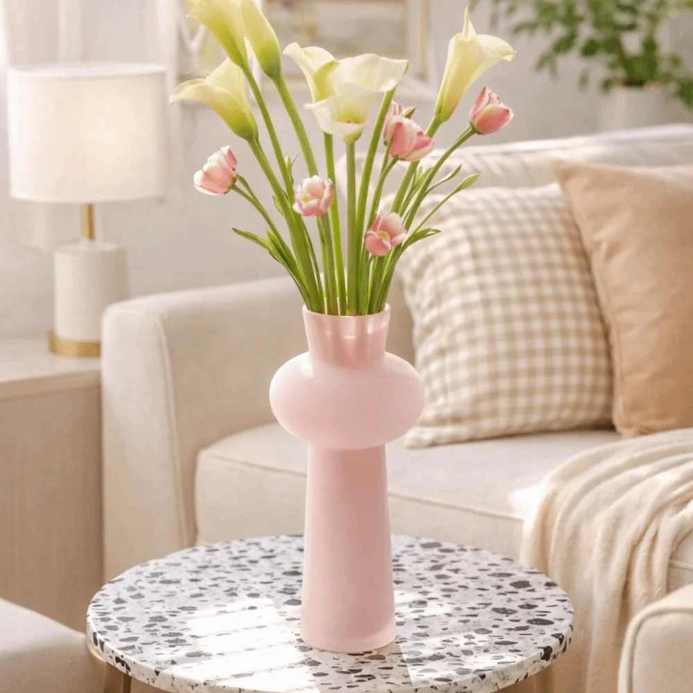 

Elegant Geometric Folds Glass Vase Thicken French Romantic Floral Vases Vintage Hydroponic Vase Room Aesthetic Decor