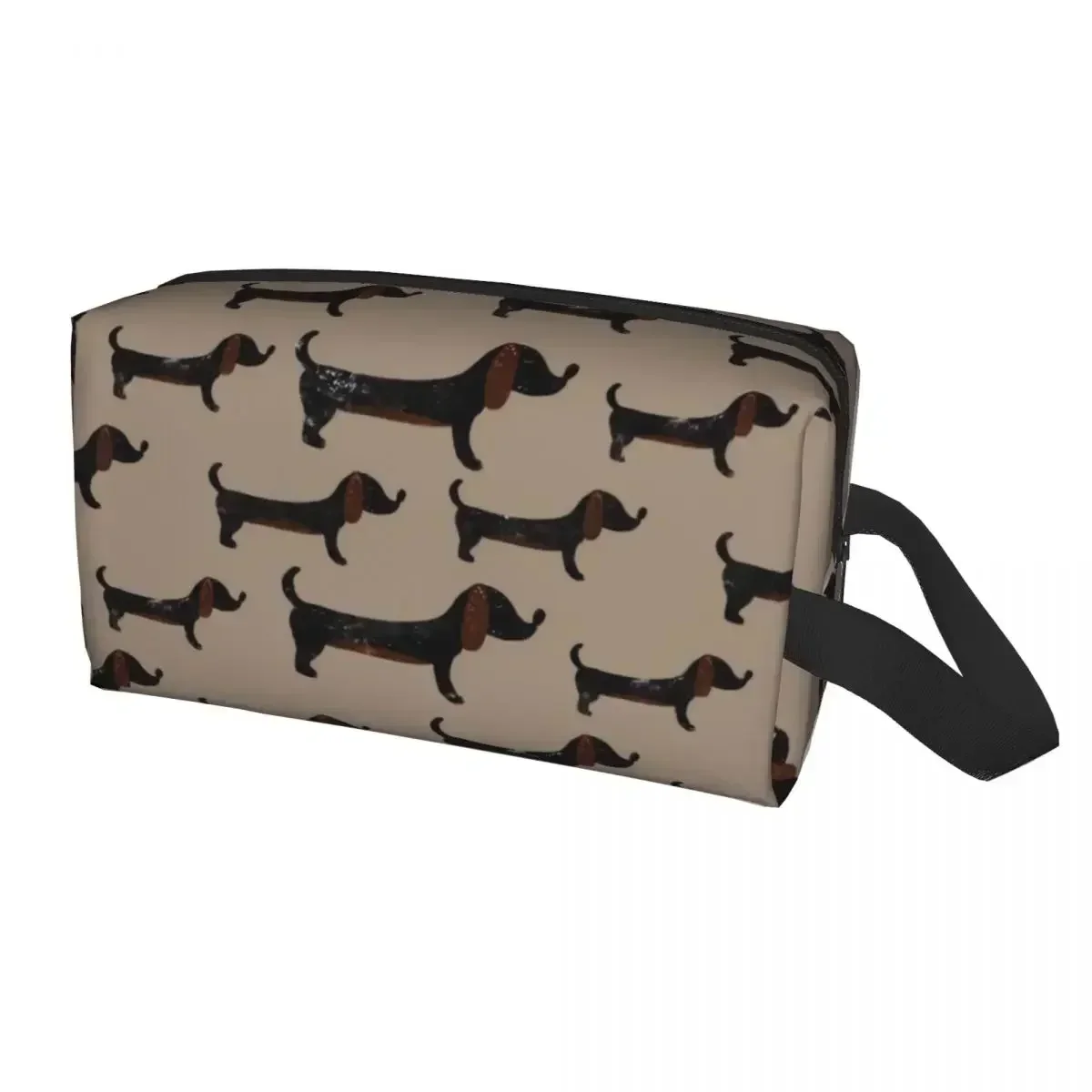 

Custom Badger Sausage Dog Lovers Toiletry Bag for Women Dachshund Makeup Cosmetic Organizer Ladies Beauty Storage Dopp Kit Box