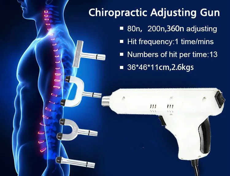 Newest Electric Correction Activator Gun Massager 4 Heads adjustable intensity Therapy Impulse Chiropractic Adjusting Instrument