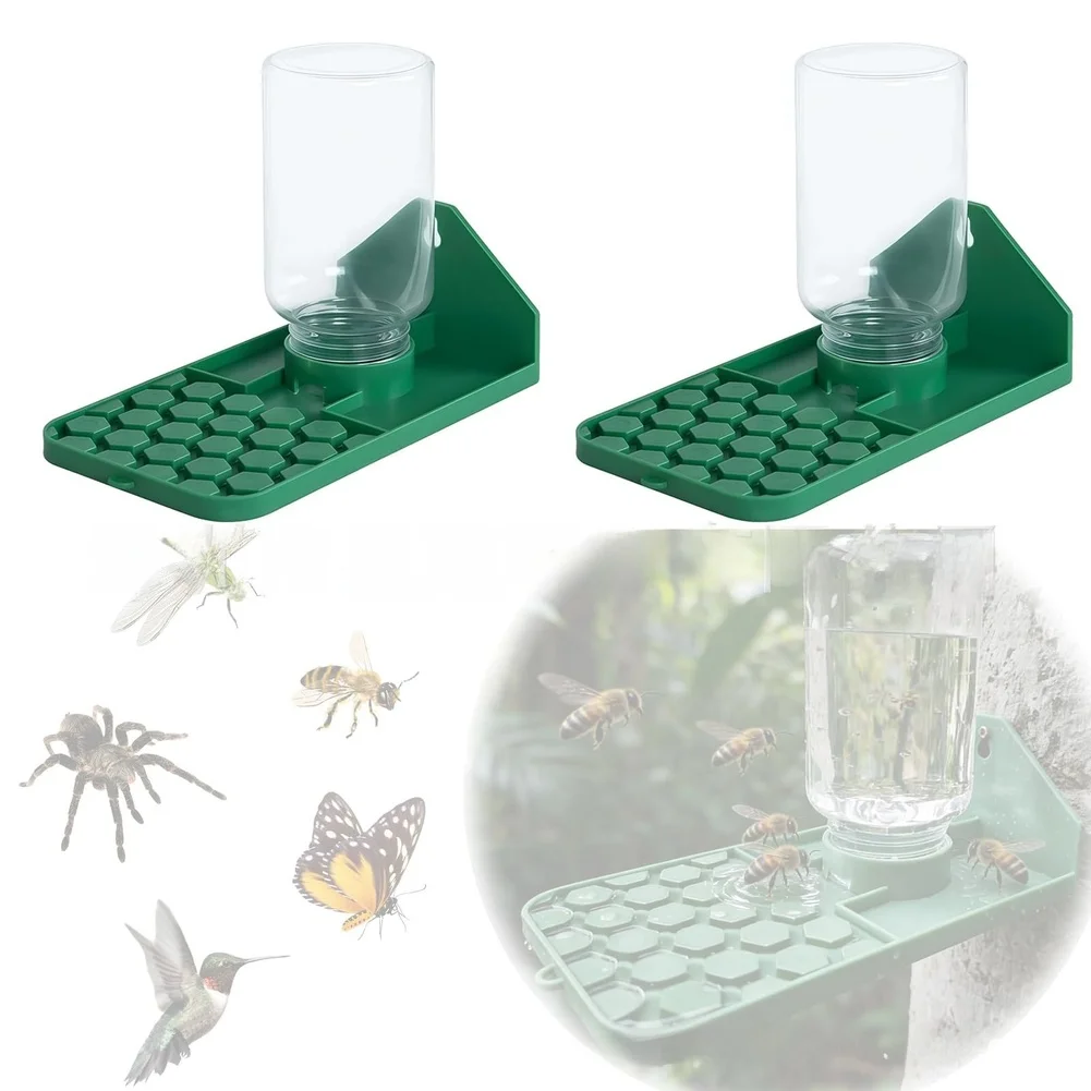 Green FOR PLA For outdoor Waterer - Wall and Tree Hanging Fountain with Drowning-Prevention Groove and Water Level Check