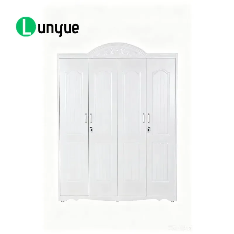 Slim Two Door Modern Wardrobe Top Cabinet with Premium Gold Hanging Rod Independent Steel Locker for Apartment Bedroom Dining