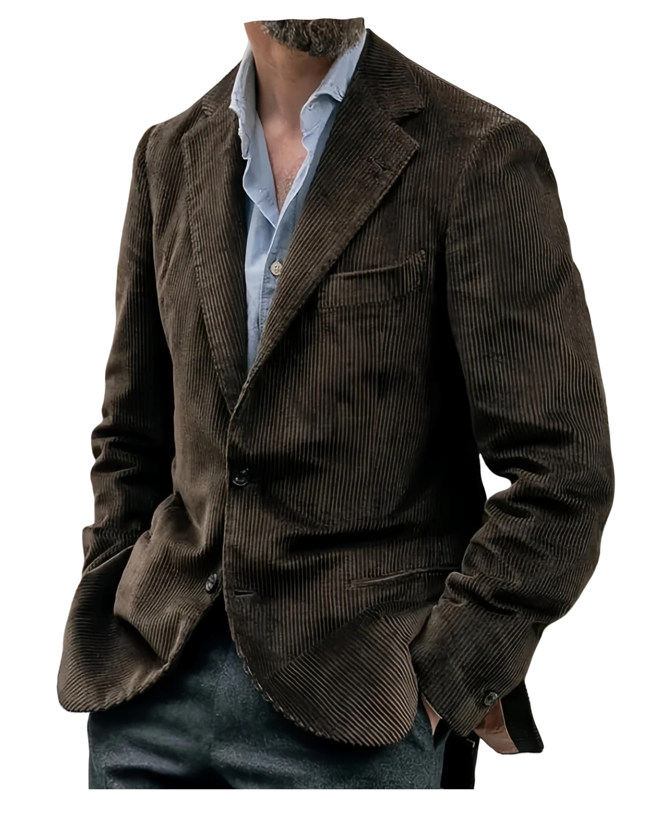 سترة رجالية كاجوال من سروال قصير بقصة ضيقة بلون أسود وبني ملابس خارجية عصرية معاطف بدلة رجالية