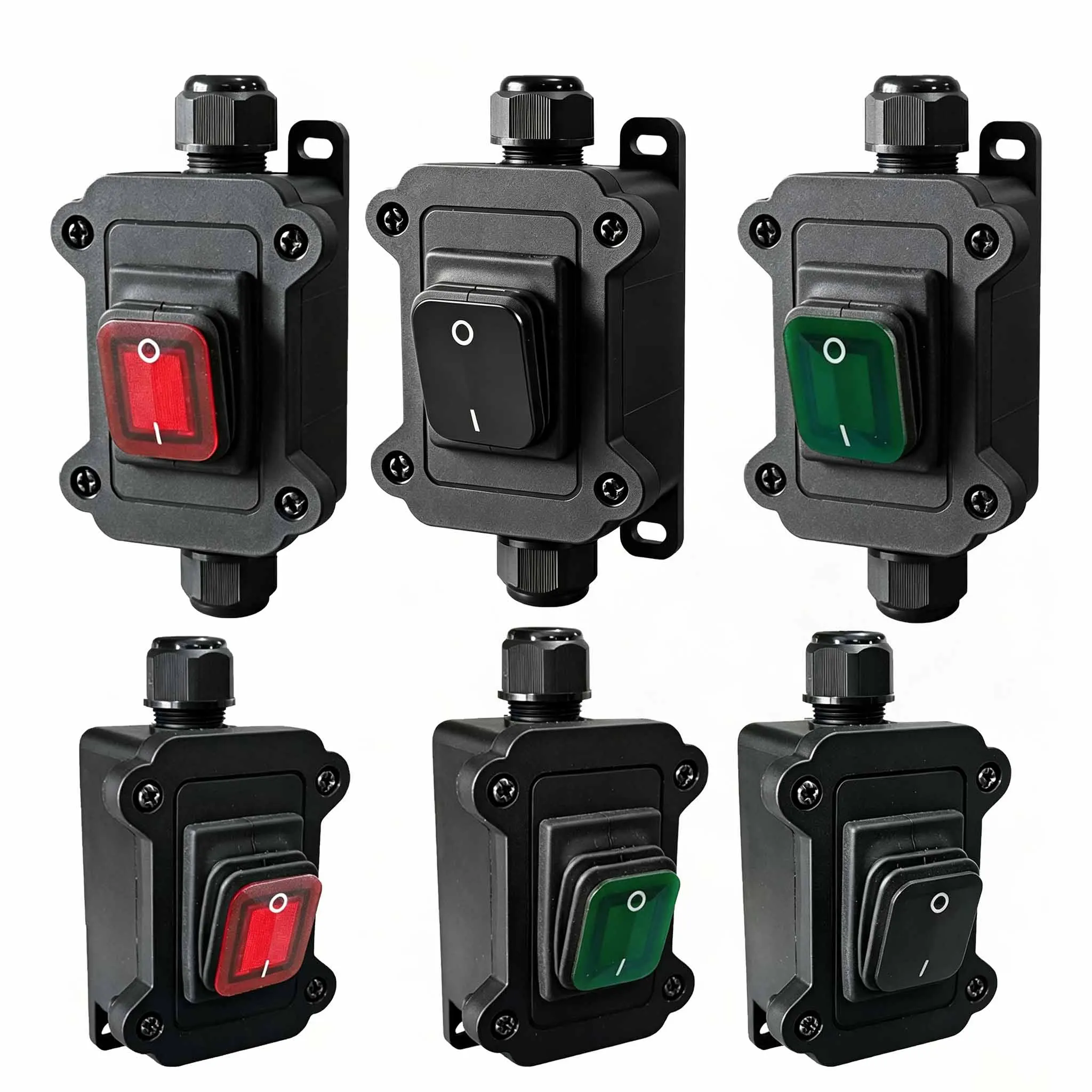 30A IP68 Waterproof Inline Rocker Switch With LED Sealed Power Box 12V 24V 220V On Off Switch for Car Boat Marine RV Lights