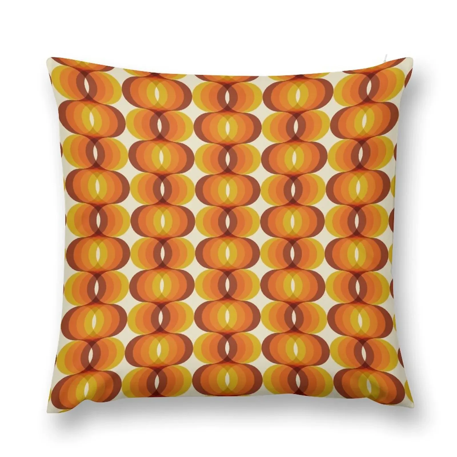 

Orange, Brown, and Ivory Retro 1960s Wavy Pattern Throw Pillow luxury home accessories luxury sofa pillows pillow