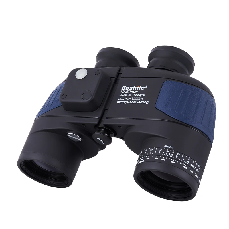 Blue 10X50 Binocular Rangefinder Waterproof  Hunting Watch Binoculars with compass