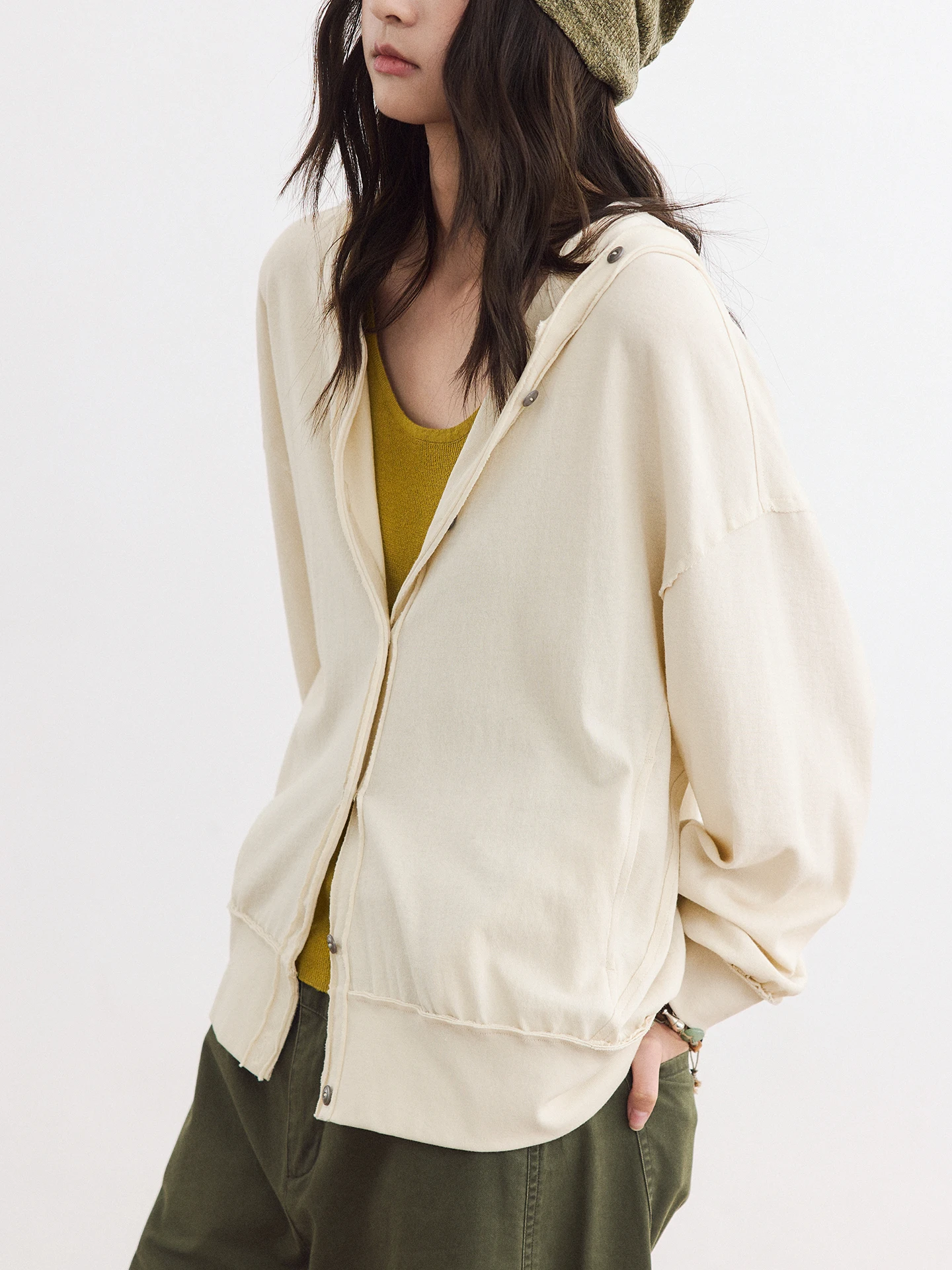 

Женская легкая толстовка Octopusme в ретро-стиле с капюшоном, на молнии, из хлопка, с длинным рукавом, для лета