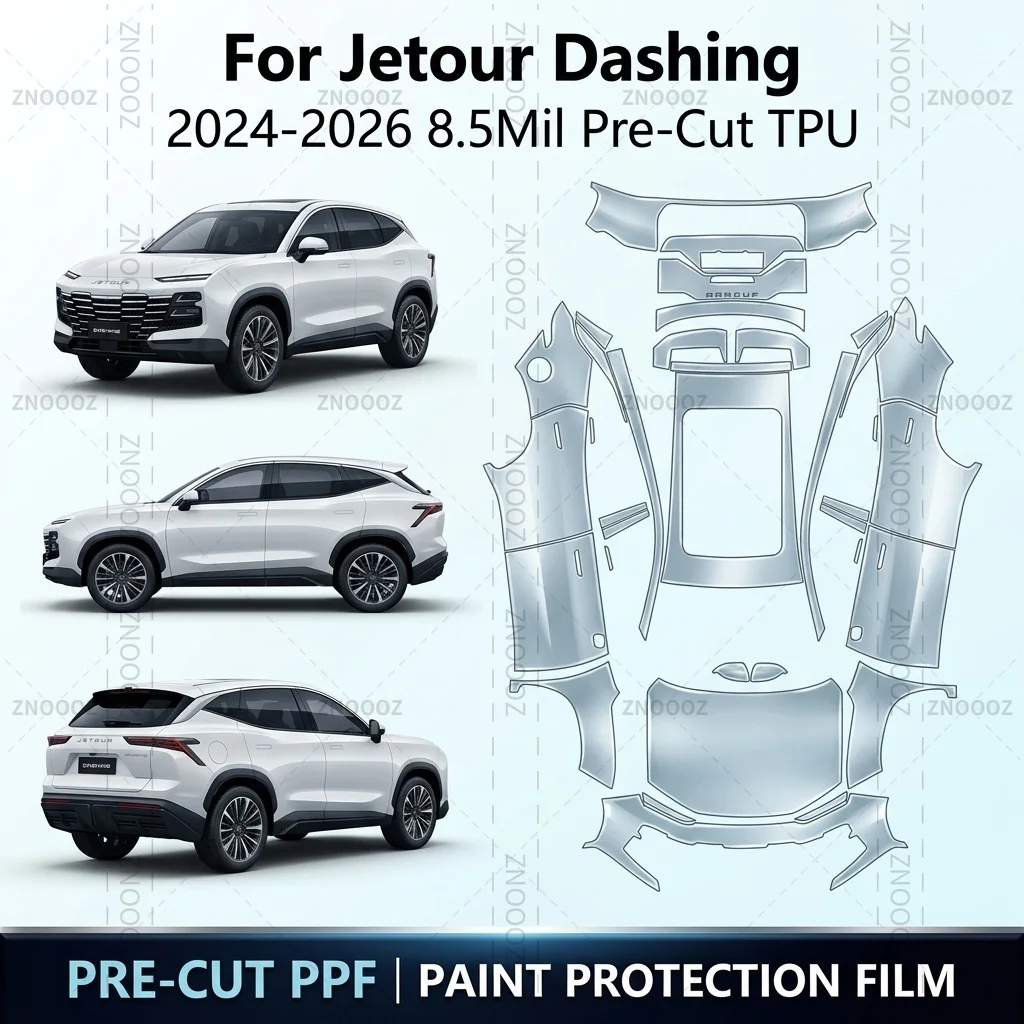 For Jetour Dashing 2024-2026 8.5Mil Pre-Cut TPU PPF Paint Protection Self Healing Full Vehicle Glossy Clear Matte Black