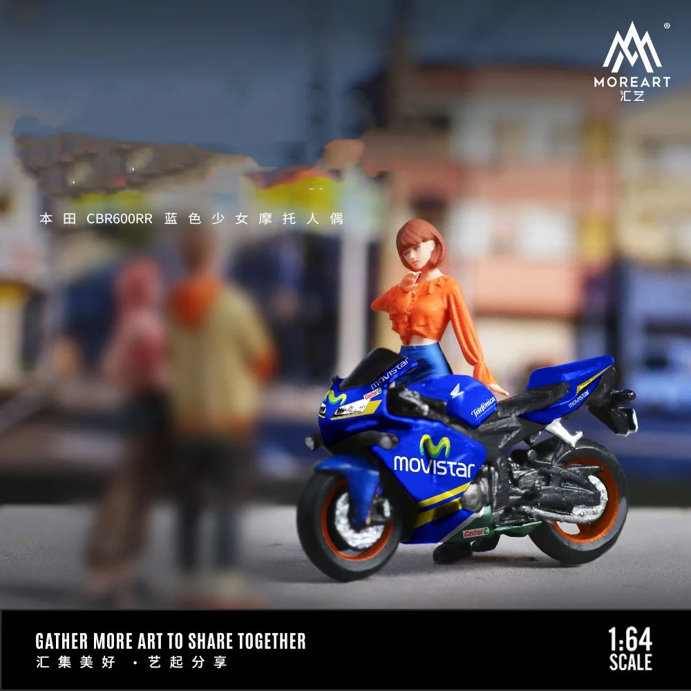 **PRE-VENTA**MoreArt 1:64 CBR600RR Hermoso juego de muñecas de motocicleta Blue Girl