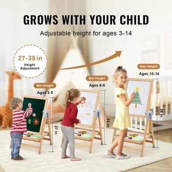 SucceBuy Standing Magnetic Drawing Board WordPad Art Easel with Painting Accessories Children Educational Toys for Kids Boy Girl 4