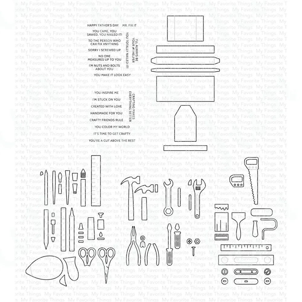 Toolbox Metal Cutting Dies Stencils for Scrapbooking Sentiment Stamps Photo Album Decorative Embossing Cut Die DIY Paper Cards