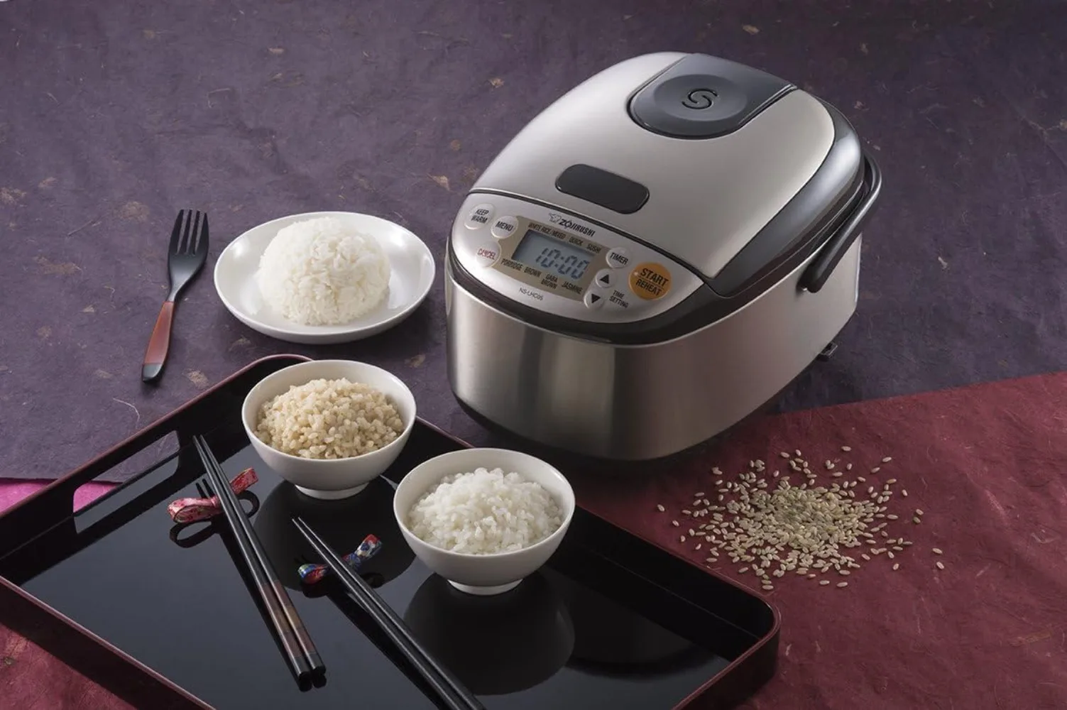 NS-LHC05 Micom Rice Cooker & Warmer, Stainless Dark Brown, 3 Cups Uncooked